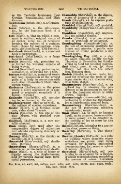 Thanksgiving, Thaw, Theater ~ Free Dictionary Page - Old ...