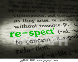 Stock Illustrations - Dictionary respect green on bg. Stock ...