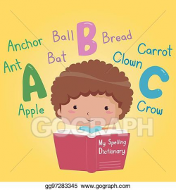 Vector Stock - Kid boy book my spelling dictionary. Clipart ...