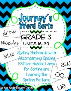 Journeys Word Sorts: Third Grade Spelling Units 16-30