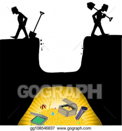 Vector Art - Treasure hunters quit cartoon. EPS clipart ...