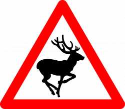 Clipart - Deer Traffic Sign