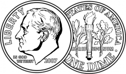 Both sides of a Dime | ClipArt ETC
