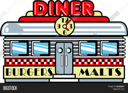 Diner clipart - Pencil and in color diner clipart