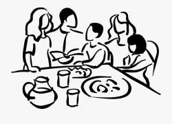 Drawing Family Dinner - Family At Table Clipart #1112122 ...