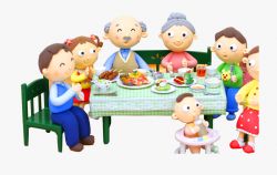 Eat Dinner With Family Clipart - Family Cartoon Dinner ...