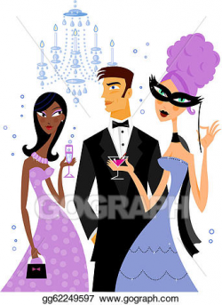Stock Illustration - A group of people at a gala dinner ...