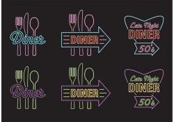 50's Diner Advertising Sign Vectors - Download Free Vector ...