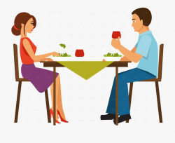 Couple Eating Dinner Transparent & Png Clipart Free - Couple ...