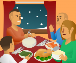 Eating Dinner At Night Clipart