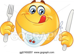 EPS Vector - Hungry emoticon. Stock Clipart Illustration ...