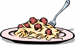 Italian Spaghetti & Meatball Dinner - Vector Image