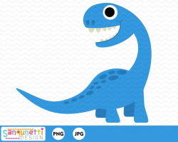 Brontosaurus clipart, Dinosaur Clipart, dino digital art for boys instant  download