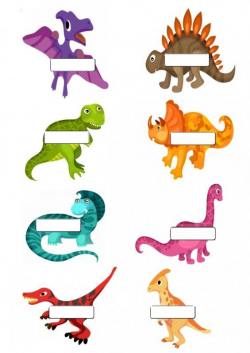 Dinosaur name tags - 8 to a page | Dinosaur Theme ...
