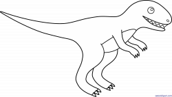 Dinosaur T Rex Lineart Clip Art - Sweet Clip Art