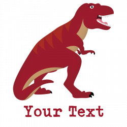 Red T-Rex Dinosaur with Custom text Mousepad by ClipArtMEGAmart