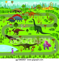 Vector Art - Dinosaur park. Clipart Drawing gg73862627 - GoGraph