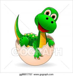 Vector Illustration - Little cute dinosaur. EPS Clipart ...
