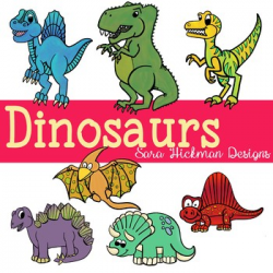 Dinosaurs and Prehistoric Plants Clipart by Sara Hickman Designs
