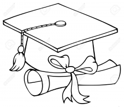 Graduation Cap And Diploma Clipart Black And White - Clip ...