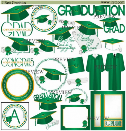 Green Graduation clip art, MORE COLORS, Gold Yellow tassel ...
