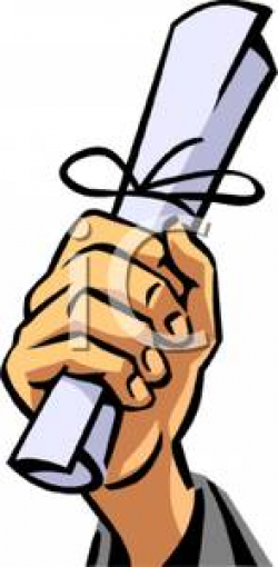 Royalty Free Clipart Image: A Hand Holding Up a Diploma
