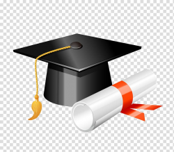 Mortar board and diploma illustration, Square academic cap ...