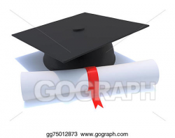 Stock Illustration - 3d graduate mortar board and diploma ...
