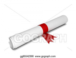 Stock Illustration - Paper diploma. Clipart Drawing ...