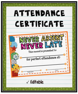 Attendance Certificate 2 {Fillable} | words of encouragement ...