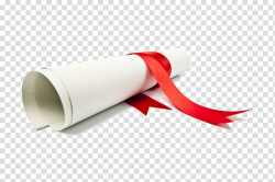 Red ribbon and white paper, Academic certificate Diploma ...
