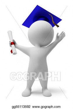 Clipart - 3d small people - diploma. Stock Illustration ...