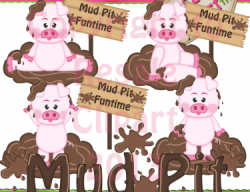 Mud Pit Piggies Clipart | Meylah