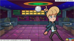 A Man Dancing Some Disco Step and A Groovy Looking Nightclub Dance Floor  Background