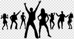 Dance party Disco Drawing, Silhouette transparent background ...
