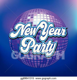 EPS Illustration - Disco ball with new year party text ...