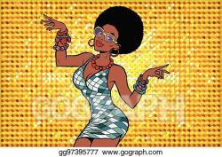 Vector Art - African american woman disco dancer. Clipart ...