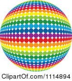 Clipart Rainbow Colored Disco Ball Sphere 5 Royalty Free ...