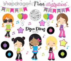 BUY5GET5 Disco clipart, Dance clipart, 1970's clipart, Retro clipart, Disco  Girls, Disco Divas, Dance Party, Commercial License Included