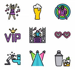 4 disco party icon packs - Vector icon packs - SVG, PSD, PNG, EPS ...