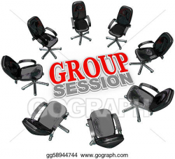 Stock Illustrations - Group session meeting chairs in circle ...