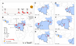 The locations of Ebola virus disease outbreaks in humans in Africa ...
