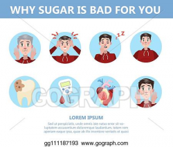 Clip Art Vector - Infographic why too much sugar is bad for ...