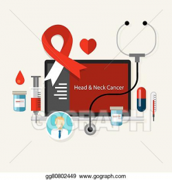 Vector Stock - Head and neck cancer medical red white ribbon ...