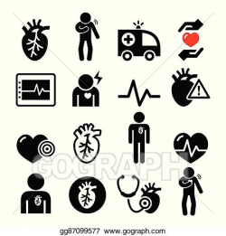 Vector Illustration - Heart disease, heart attack icons. EPS ...