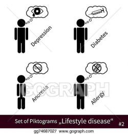 EPS Illustration - Set of lifestyle disease pictograms ...