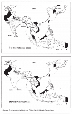 Distribution of wild poliovirus cases: Southeast Asia Region (SEAR ...