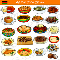 African Food and Dishes Clipart Bundle