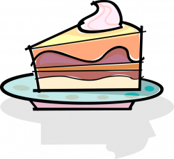 Slice of Dessert Cake - Vector Image