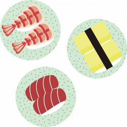 Clipart - Sushi on plates